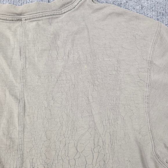 Lululemon T Shirt Womens Large Beige Textured Crew Neck Lightweight Stretch - Picture 2 of 4